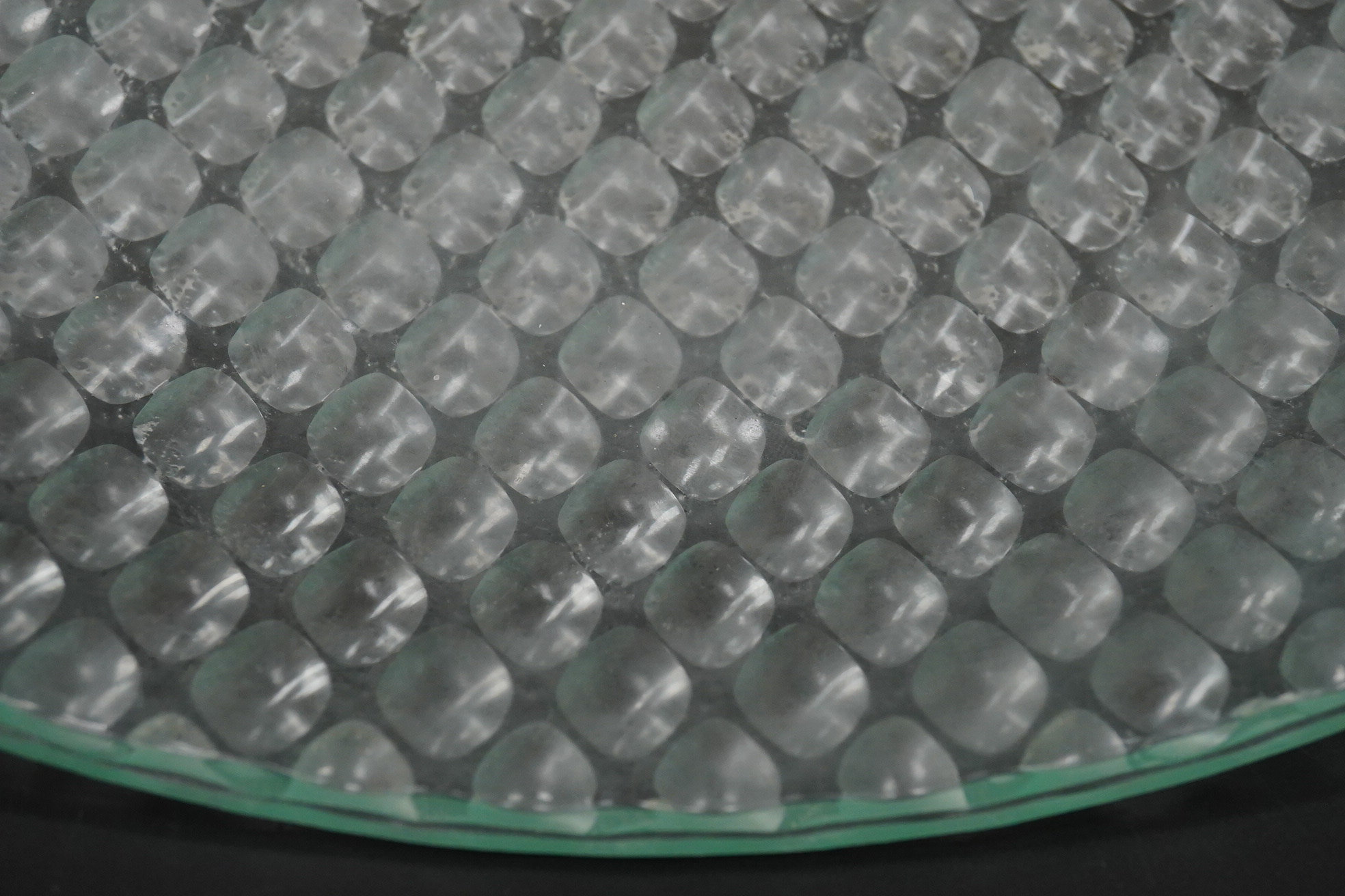 A Mary Canny clear art glass ‘Bubble dish’ 35.5 cm diameter